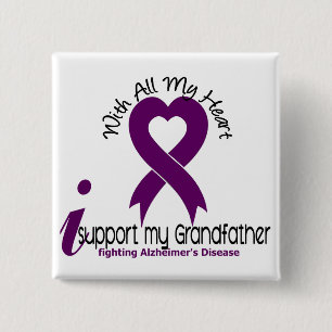 Alzheimers Disease I Support My Grandfather 15 Cm Square Badge