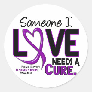 Alzheimer's Disease NEEDS A CURE 2 Classic Round Sticker