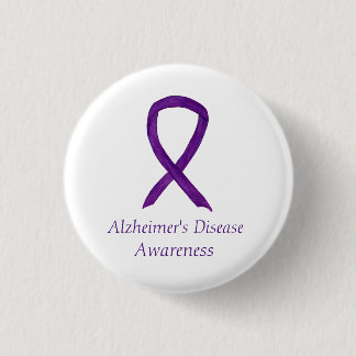 Alzheimer's Disease Purple Ribbon Custom Art Pins