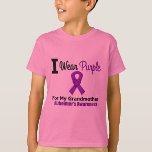 Alzheimer's Disease Purple Ribbon Grandmother T-Shirt