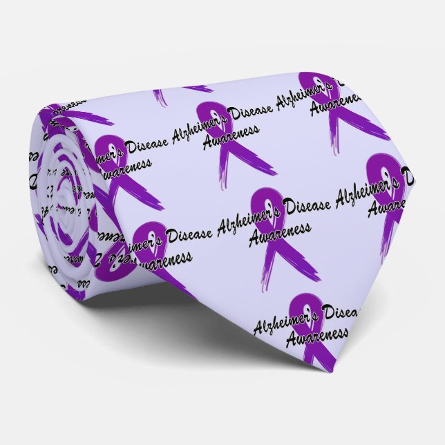 Alzheimer's Disease Ribbon of Hope Tie (Rolled)