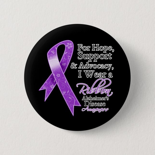 Alzheimer's Disease Support Hope Awareness 6 Cm Round Badge (Front)