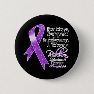 Alzheimer's Disease Support Hope Awareness 6 Cm Round Badge
