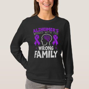 Alzheimer's Messed With The Wrong Family Ribbon Pu T-Shirt