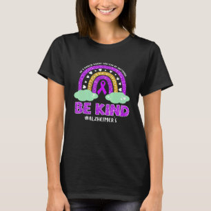 Alzheimers Rainbow Be Kind Peace Love Hope Warrior T-Shirt