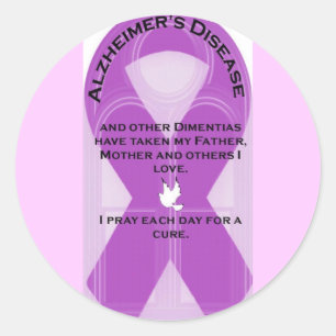 ALZHEIMER'S RIBBON CLASSIC ROUND STICKER