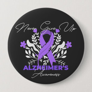 Alzheimer's Ribbon Fight Dementia Awareness 10 Cm Round Badge