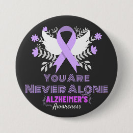 Alzheimer's Ribbon Fight Dementia Awareness 7.5 Cm Round Badge