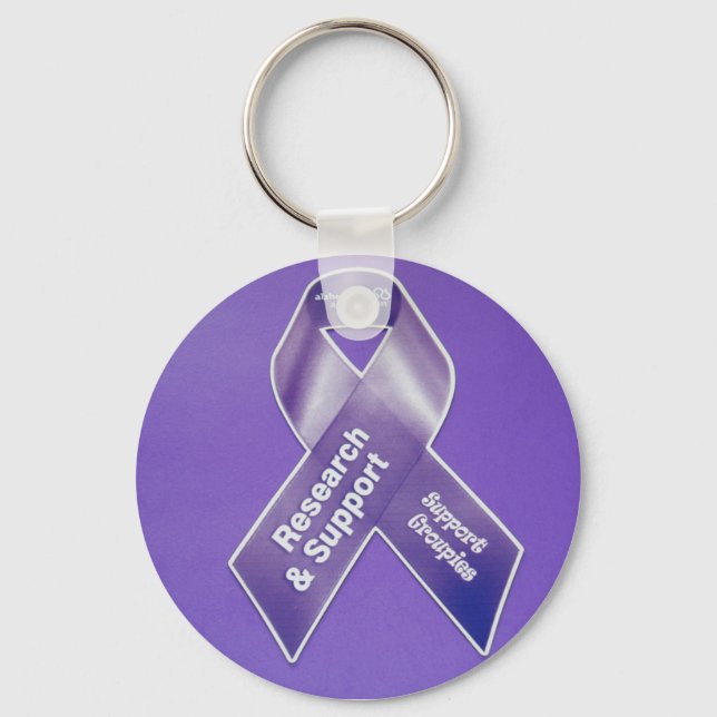 Alzheimer's Support Groupie Ribbon Key Ring (Front)