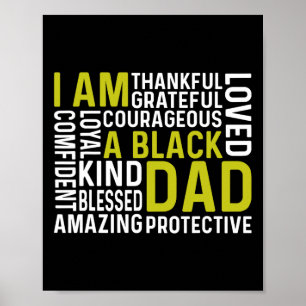 Am A Black Dad Funny Fathers Day African American Poster