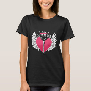 Am A Chd Warrior Zipper Heart With Angel Wings T-Shirt