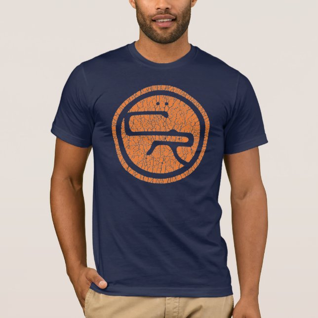 Am App Basic T - Orange/Navy T-Shirt (Front)