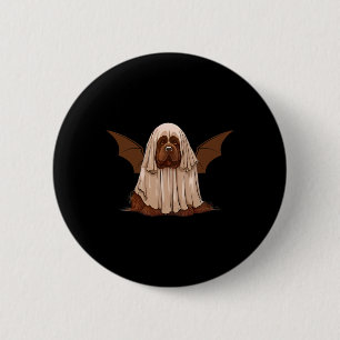 Am Bat Ghost Dog. Cute Dog Dressed As Ghost Hallow 6 Cm Round Badge
