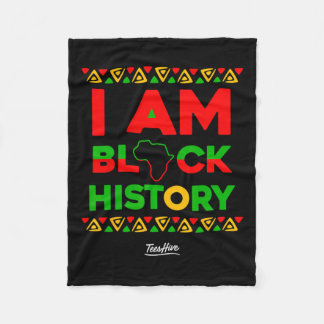 Am Black History Afrocentric African American  Fleece Blanket
