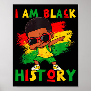 Am black history month black melanin boy kids poster