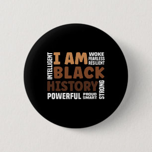 Am Black History Strong-proud Black History Month 6 Cm Round Badge