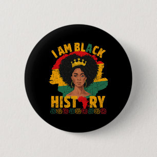 Am Black History Women African Girls Black History 6 Cm Round Badge