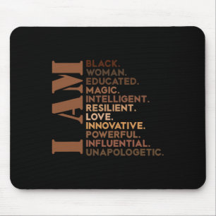 Am Black Woman Educated Melanin Black History Mont Mouse Pad