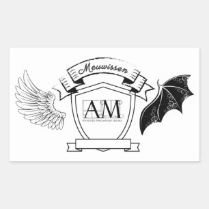 AM Bookplate - Black Banner No Crown Rectangular Sticker