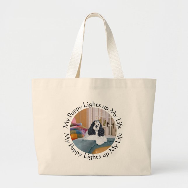 Am Cocker Spaniel Light of my Life Large Tote Bag (Front)