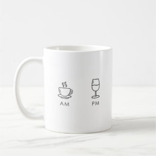 AM Coffee PM Wine Mug