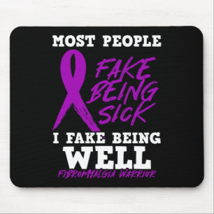 Am Fake Being Well. Purple Fibromyalgia Awareness  Mouse Pad
