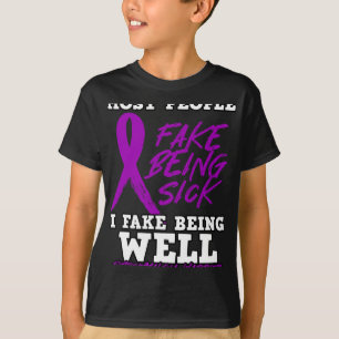 Am Fake Being Well. Purple Fibromyalgia Awareness  T-Shirt