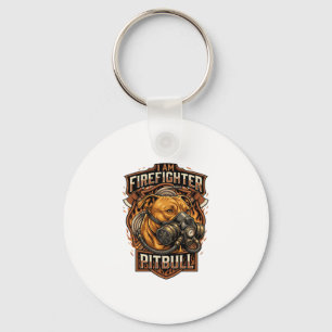 Am Firefighter Pitbull Dog Gas Mask Shield Key Ring