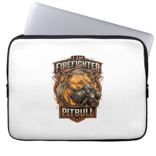 Am Firefighter Pitbull Dog Gas Mask Shield Laptop Sleeve