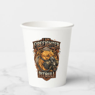 Am Firefighter Pitbull Dog Gas Mask Shield Paper Cups