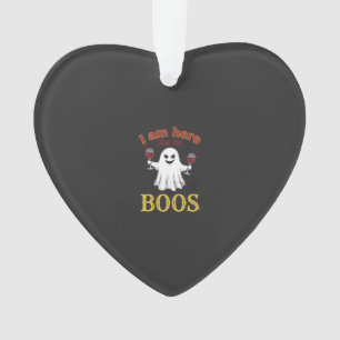 Am Here Boos Halloween Ghost Wine Glasses Spider W Ornament