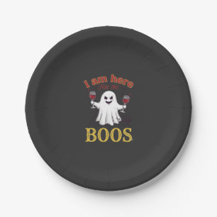 Am Here Boos Halloween Ghost Wine Glasses Spider W Paper Plate