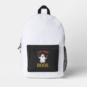 Am Here Boos Halloween Ghost Wine Glasses Spider W Printed Backpack