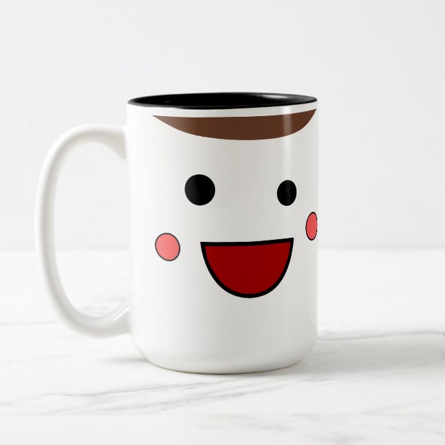 Am I Approachable / Unapproachable Chibi Smilie  Two-Tone Coffee Mug (Left)