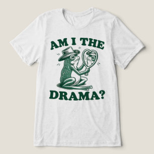 Am I The Drama Vintage Frog Looking In Mirror Tri-Blend Shirt