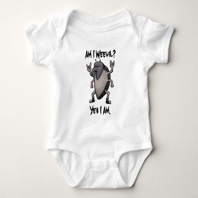 Am I Weevil Heavy Metal Cartoon Baby Bodysuit (Front)