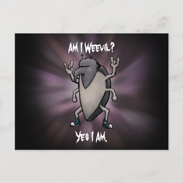 Am I Weevil Heavy Metal Cartoon Postcard (Front)