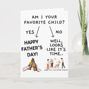 Am I Your Favourite Child, Funny Father's Day Card