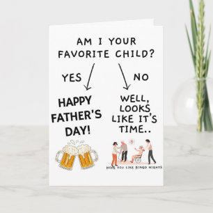 Am I Your Favourite Child, Funny Father's Day Card