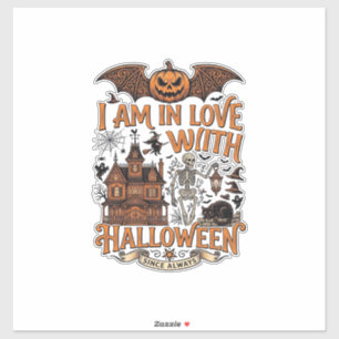 Am Love Halloween Haunted House Skeleton Pumpkin_1