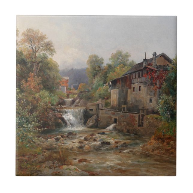 "Am Mühlenbach" (By the Mill Stream) Tile (Front)