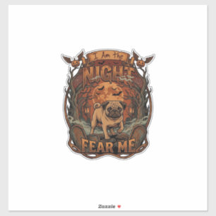 Am Night Fear Me Pug Halloween Moon_1