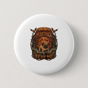 Am Night Fear Me Pug Halloween Moon_1 6 Cm Round Badge