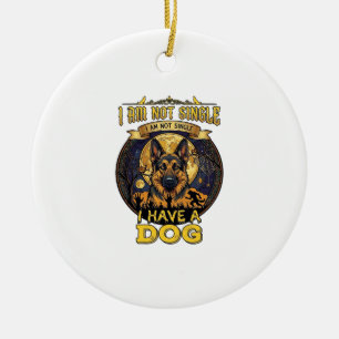 Am Not Single Have Dog Halloween_1 Ceramic Tree Decoration