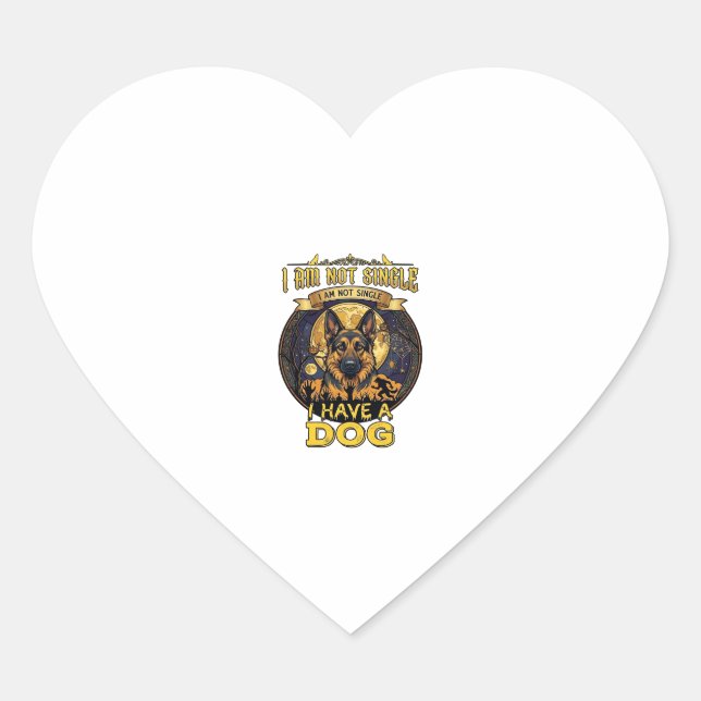 Am Not Single Have Dog Halloween_1 Heart Sticker (Front)
