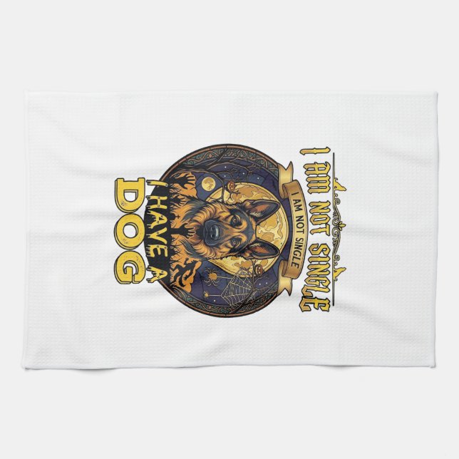 Am Not Single Have Dog Halloween_1 Tea Towel (Horizontal)