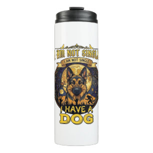 Am Not Single Have Dog Halloween_1 Thermal Tumbler