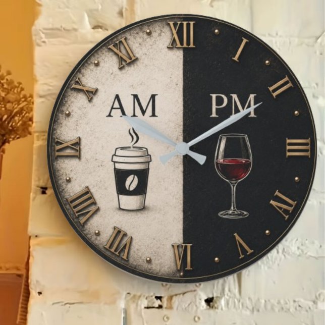 AM PM Coffee and Wine Large Clock (Creator Uploaded)