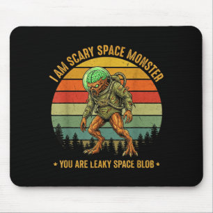 Am scary space monster funny sci-fi retro vintage mouse pad