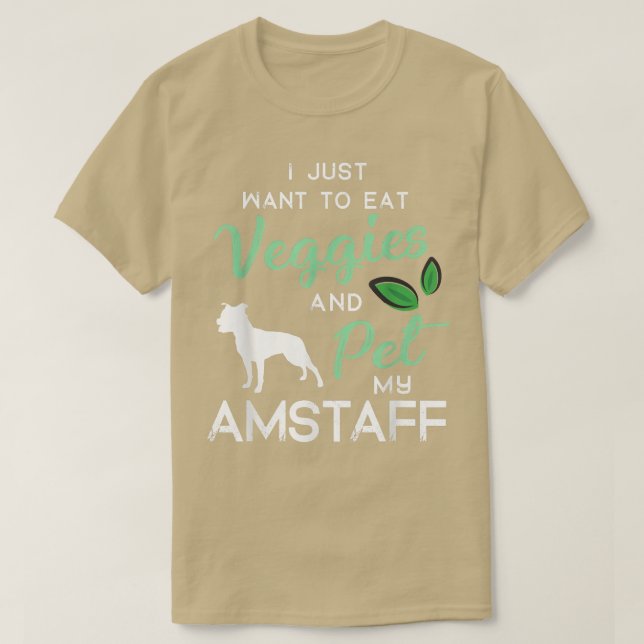 Am Staff Funny Vegan Dog Lover Owner Xmas Birthday T-Shirt (Design Front)